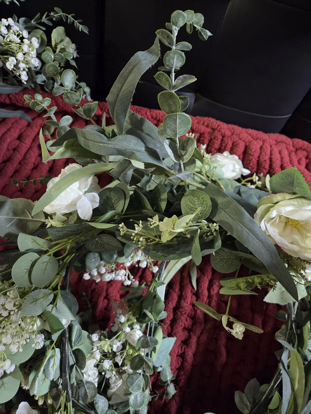 Artifical Flower Garland White Roses 8'.9